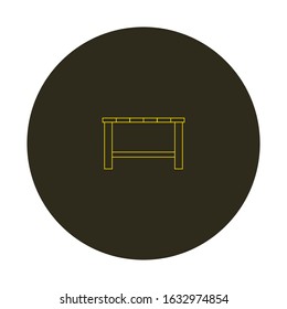 vector icon, on rustic wooden table