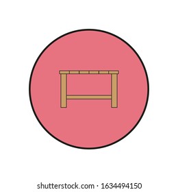 vector icon, on rustic wooden table