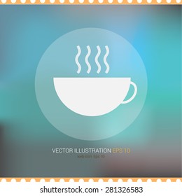 Vector icon on soft abstract background "coffee"