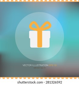 Vector icon on soft abstract background "gift"