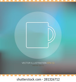 Vector icon on soft abstract background "cup"