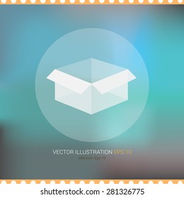 Vector icon on soft abstract background "box"