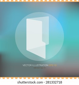 Vector icon on soft abstract background "folder"