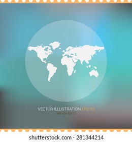 Vector icon on soft abstract background "map"