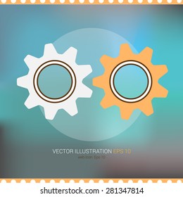 Vector icon on soft abstract background "gears"