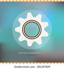 Vector icon on soft abstract background "gear"