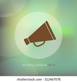 Vector icon on soft abstract background with circle "speaker"