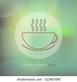 Vector icon on soft abstract background with circle "coffee"