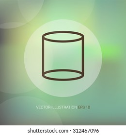 Vector icon on soft abstract background with circle "bin"