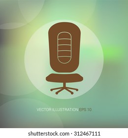Vector icon on soft abstract background with circle "chair"