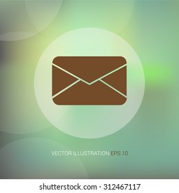 Vector icon on soft abstract background with circle "envelope"