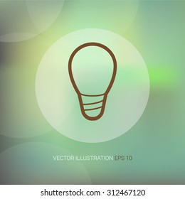 Vector icon on soft abstract background with circle "bulb"