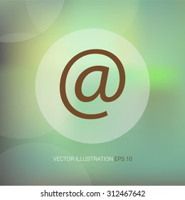 Vector icon on soft abstract background with circle "email"