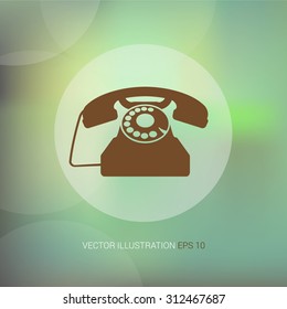 Vector icon on soft abstract background with circle "telephone"