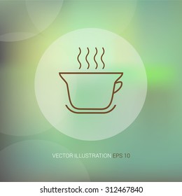 Vector icon on soft abstract background with circle "cup"