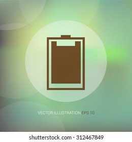 Vector icon on soft abstract background with circle "clipboard"