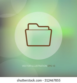 Vector icon on soft abstract background with circle "folder"