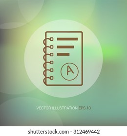 Vector icon on soft abstract background with circle "test"