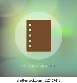 Vector icon on soft abstract background with circle "paper"