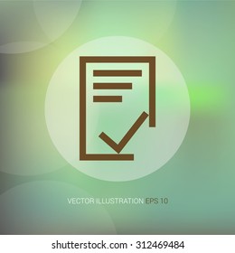 Vector icon on soft abstract background with circle "list"