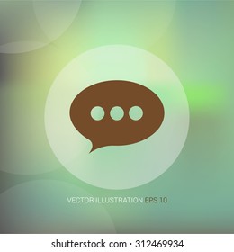 Vector icon on soft abstract background with circle "message"