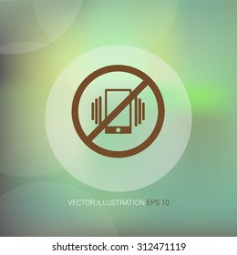 Vector icon on soft abstract background with circle "no sound"
