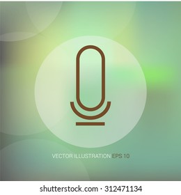 Vector icon on soft abstract background with circle "microphone"