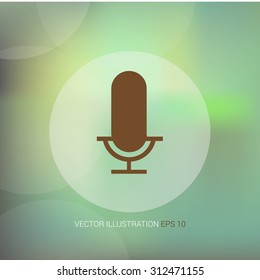 Vector icon on soft abstract background with circle "microphone"