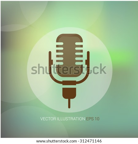 Vector icon on soft abstract background with circle "microphone"