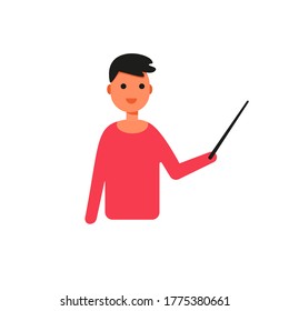 Vector icon on a white background student in flat style
