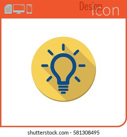 Vector icon on white background. Designer trend. Idea icon light bulb.