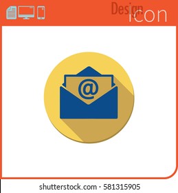 Vector icon on white background. Designer trend. Email icon new mail. Button for communication.