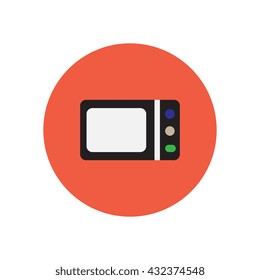 Vector icon on the white backgrounds in circles  microwave