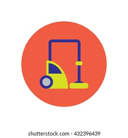 Vector icon on the white backgrounds in circles a vacuum cleaner