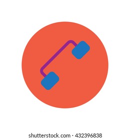 Vector icon on the white backgrounds in circles retro phone