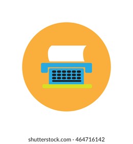 Vector icon on the white backgrounds in circle typewriter