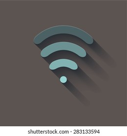 Vector icon on a wooden abstract background "signal"