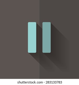 Vector icon on a wooden abstract background "pause"