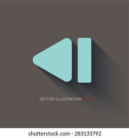 Vector icon on a wooden abstract background "back"