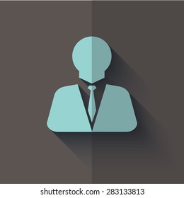 Vector icon on a wooden abstract background "businessman"