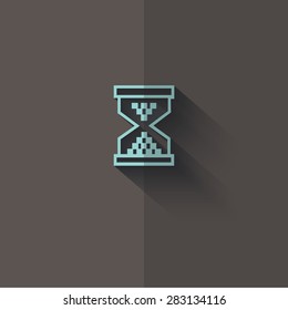 Vector icon on a wooden abstract background "waiting"