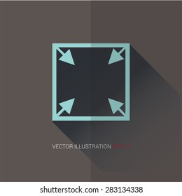 Vector icon on a wooden abstract background "size screen"