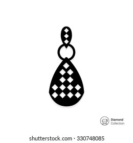 Vector icon of one earring with gemstones
