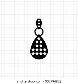Vector icon of one earring with gemstones