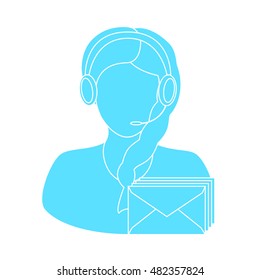 vector icon online consultant (manager for the site)