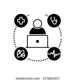 Vector icon for online medical help