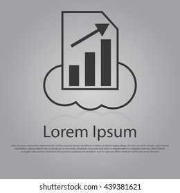 Vector icon of Online statistic concept. EPS 10