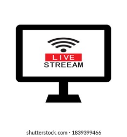 Icono vector para la televisión en línea sobre fondo blanco