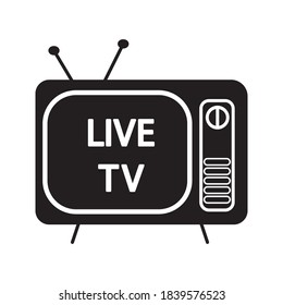 Vector icon for online tv on white background