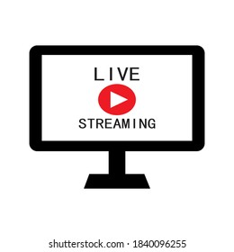 Vector icon for online tv on white background